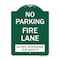 Signmission No Parking Fire Lane-Do Not Jeopardize Our Safety, Green & White Alum Sign, 18" x 24", GW-1824-23730 A-DES-GW-1824-23730 - alternate 1